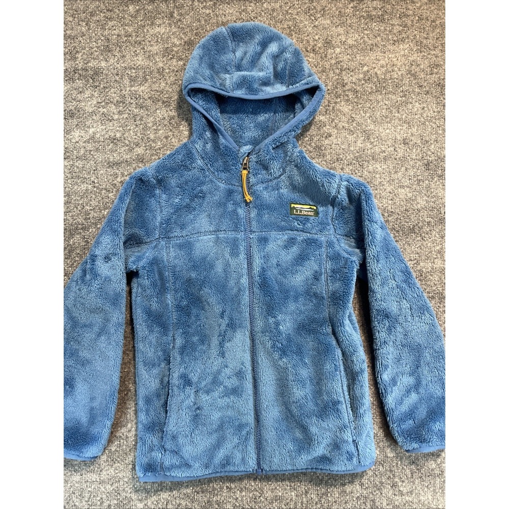 L.L. Bean Kids Hi-Pile Fleece Full-Zip Hooded Jacket Blue Size Youth S 8